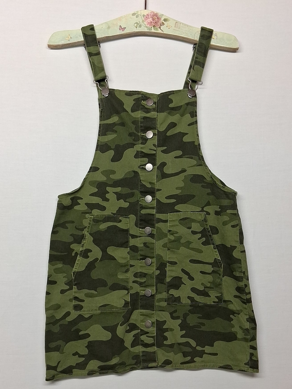 Tinseltown Olive Green Camo Overall Dress - Picture 2 of 8